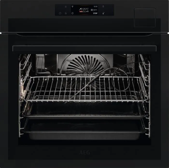 Εντοιχιζόμενος φούρνος AEG 9000 Steampro 70lt Π59.5εκ. Μαύρος