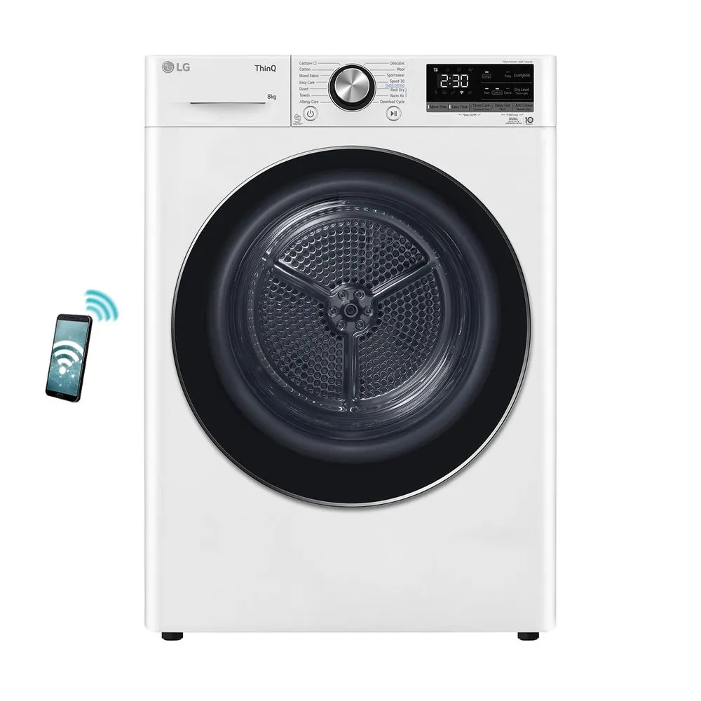 Στεγνωτήριο LG RH80V9AV2N 8kg με Αντλία Θερμότητας 