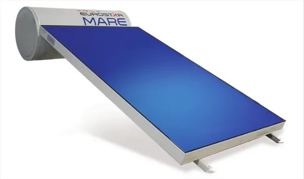 Ηλιακός Θερμοσίφωνας Sole Ηλιοθερμο Eurostar Mare 150lt Glass Διπλής Ενέργειας 2.3τ.μ. Συλλέκτη Χαμηλού Ύψους