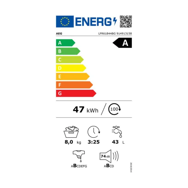 Πλυντήριο Ρούχων AEG 8kg 1400 Στροφών με ProSense®, ÖKOMix και Λειτουργία Ατμού
