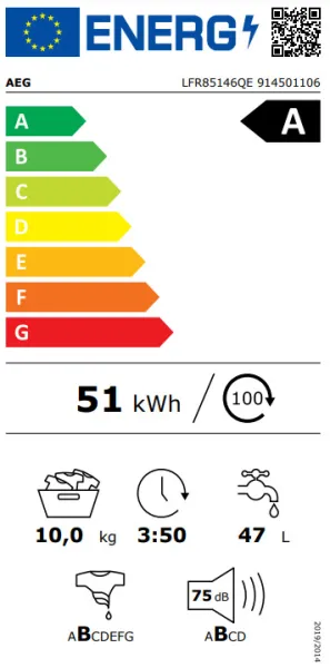 Πλυντήριο ρούχων AEG 8000 PowerCare 10 kg με Autodose