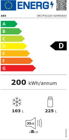 Ψυγειοκαταψύκτης AEG 328lt NoFrost Inox