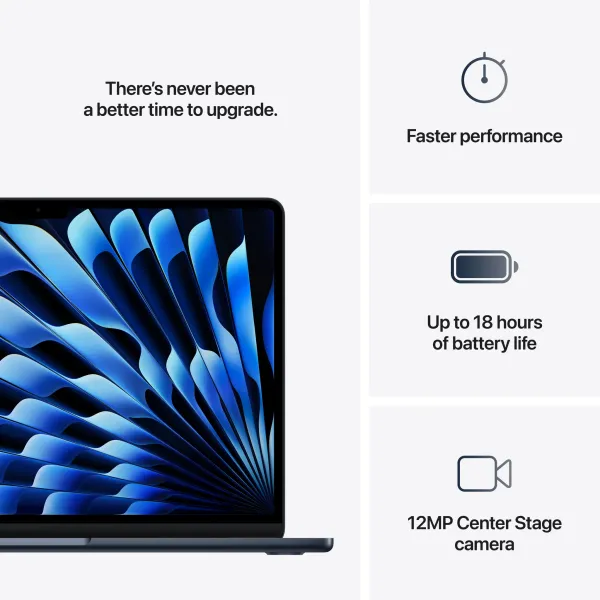 Apple 13-inch MacBook Air: Apple M4 chip with 10- core CPU and 8-core GPU, 16GB, 256GB SSD – Midnight