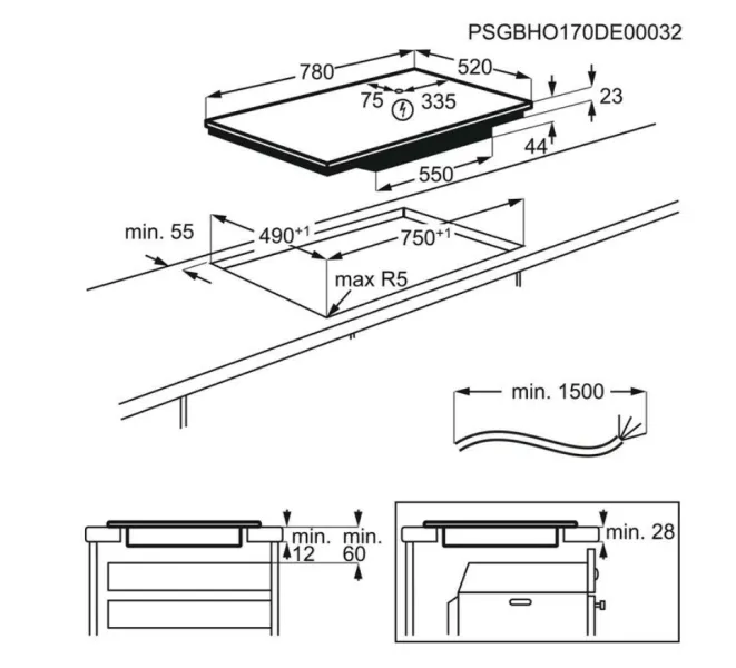 Επαγωγική Εστία με Πλαίσιο AEG 9000 SensePro με Λειτουργία Κλειδώματος 78x52εκ.