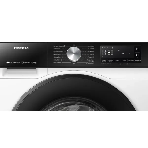 Πλυντήριο-Στεγνωτήριο Ρούχων Hisense 8kg/5kg Ατμού 1400 Στροφές με Wi-Fi