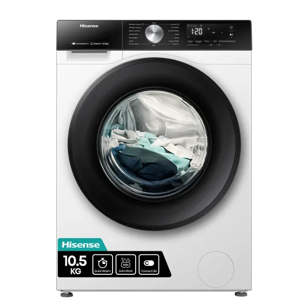 Πλυντήριο Ρούχων Hisense 10.5kg με Τεχνολογία Ατμού 1400 Στροφών Auto Wash