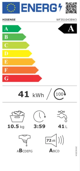 Πλυντήριο Ρούχων Hisense 10.5kg με Τεχνολογία Ατμού 1400 Στροφών Auto Wash