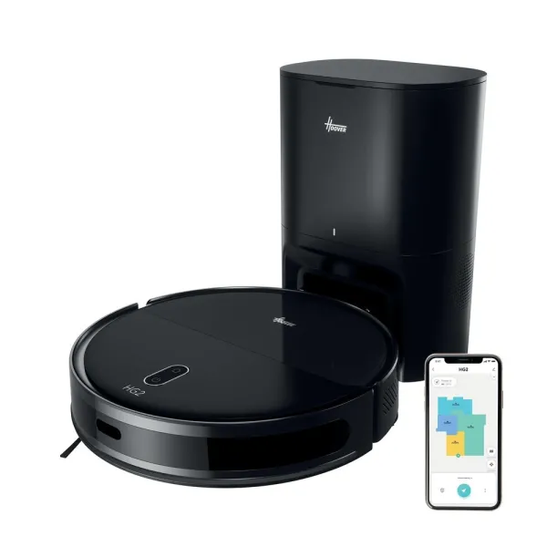 Σκούπα Ρομπότ HOOVER HG250HP 011 με Σφουγγάρισμα και Wi-Fi Μαύρη
