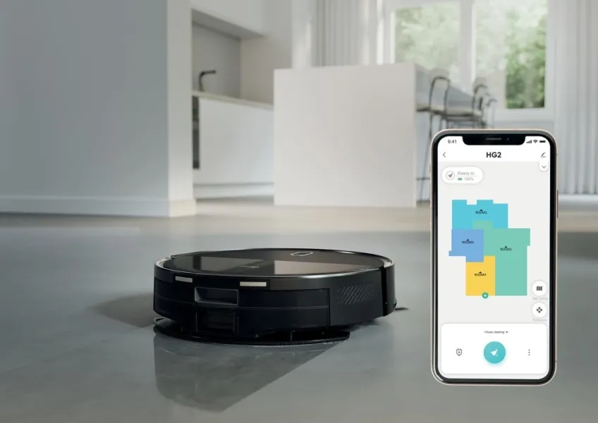 Σκούπα Ρομπότ HOOVER HG250HP 011 με Σφουγγάρισμα και Wi-Fi Μαύρη