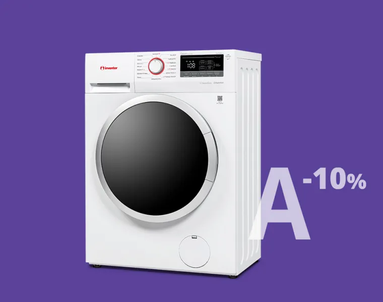 Πλυντήριο Ρούχων Inventor 8kg με Τεχνολογία Ατμού 1400 Στροφών 