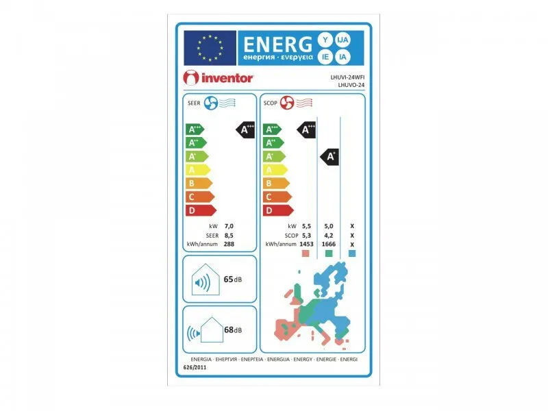 Κλιματιστικό Inventor Leon (LHUV)  24000 BTU A+++/A+ Inverter με Ιονιστή και WiFi