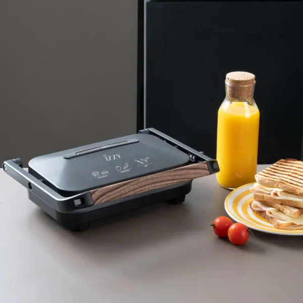Τοστιέρα Izzy Panini για 2 Τοστ 1300W Wooden