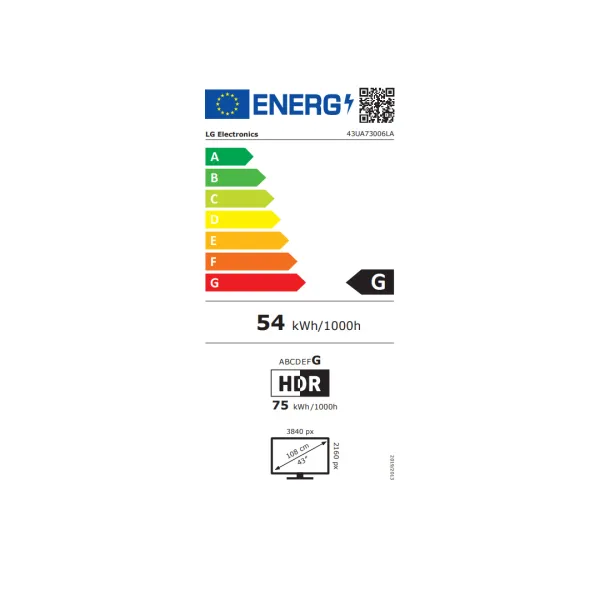 Τηλεόραση LG Smart 43'' 4K UHD LED AI UA73 HDR 2025