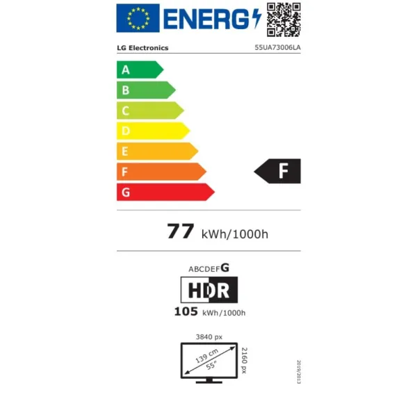 Τηλεόραση LG Smart 55'' 4K UHD LED AI UA73 HDR 2025