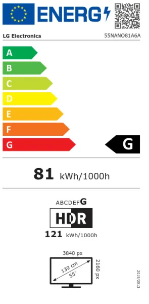 Τηλεόραση LG Smart 55'' 4K UHD LED NanoCell AI NANO81 HDR 2025