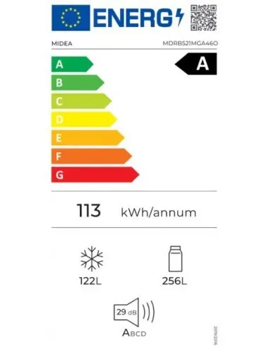 Ψυγειοκαταψύκτης Midea 378lt Total NoFrost Inox