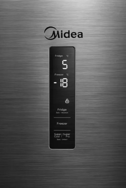 Ψυγειοκαταψύκτης Midea 378lt Total NoFrost Inox