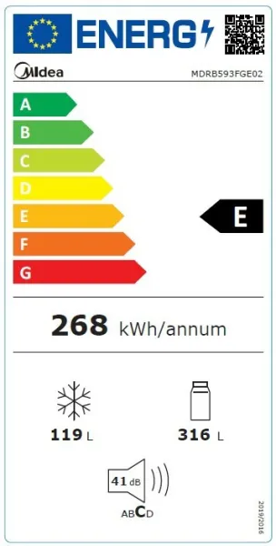 Ψυγειοκαταψύκτης Midea 435lt Total NoFrost Inox