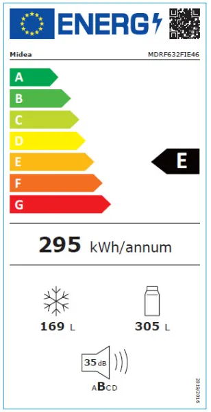 Ψυγείο Ντουλάπα Midea 474lt Total NoFrost