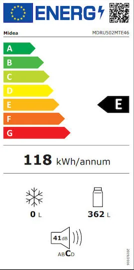Ψυγείο Συντήρησης Midea Μονόπορτο 362lt NoFrost Inox