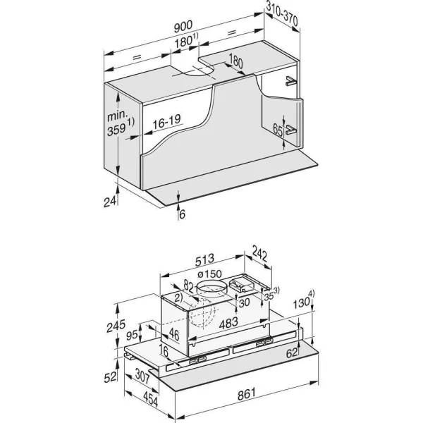 Συρόμενος Απορροφητήρας Miele DAS 4940 γυαλί/διάφανο 90cm με Wi-Fi