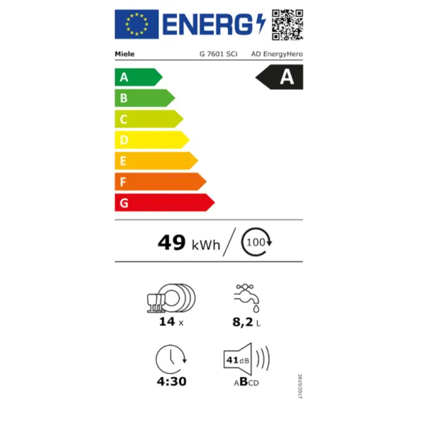 Εντοιχιζόμενο Πλυντήριο Πιάτων Miele G 7601 SCi AD EnergyHero για 14 Σερβίτσια Π55xY81εκ.