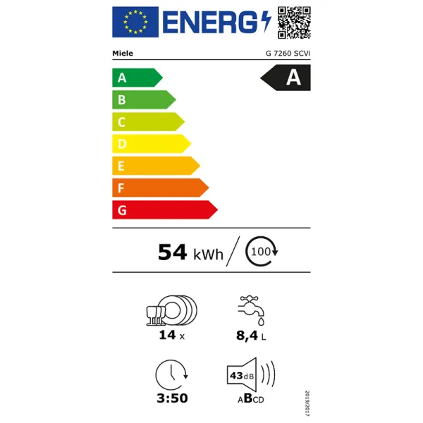 Πλήρως Εντοιχιζόμενο Πλυντήριο Πιάτων Miele G7260 SCVi για 14 Σερβίτσια Π59.8xY80.5εκ.