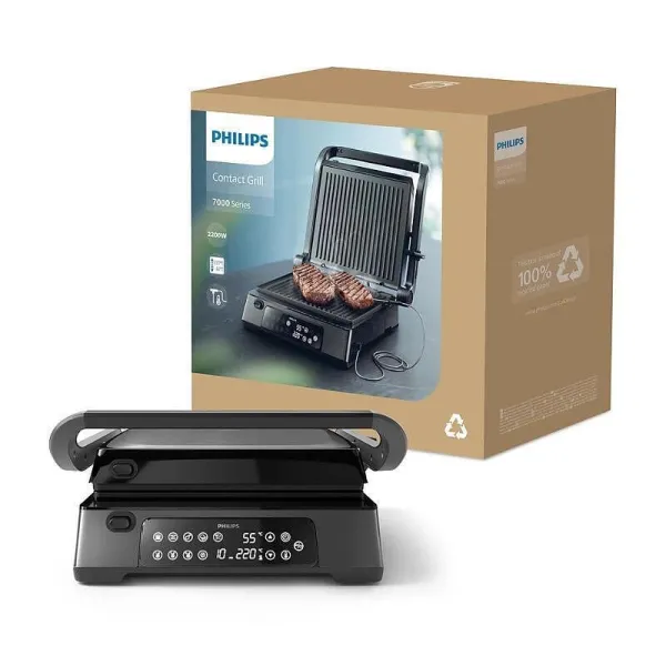 Τοστιέρα Γκριλιέρα Philips HD6307/70 με Αποσπώμενες Πλάκες 2200 W