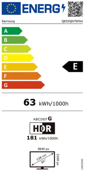 Τηλεόραση Samsung Smart 55'' 4K UHD Neo QLED QN70F HDR 2025