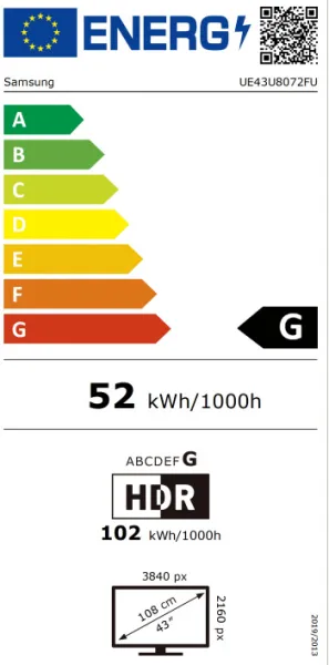 Τηλεόραση Samsung Smart 43'' 4K UHD LED U8000F HDR 2025