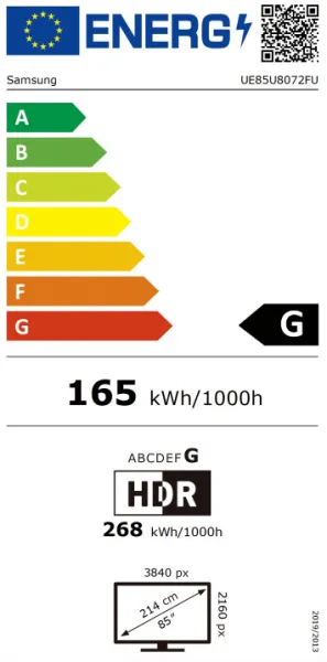 Τηλεόραση Samsung Smart 85'' 4K UHD LED U8000F HDR 2025