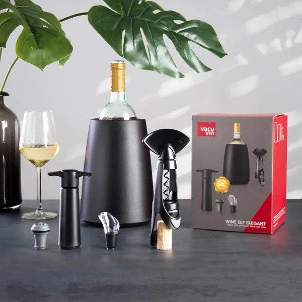 Vacu Vin Σετ Κρασιού Μαύρο Elegant - 5 Τεμαχίων