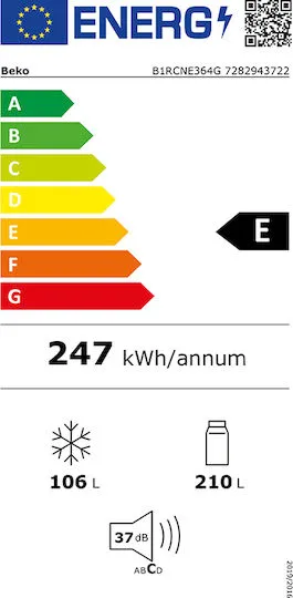 Ψυγειοκαταψύκτης Beko B1RCNE364G 316lt NoFrost 