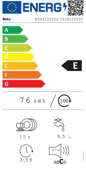 Πλυντήριο Πιάτων Ελεύθερο Beko BDFS 15020 X για 10 Σερβίτσια 