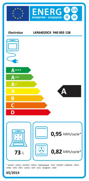Κουζίνα Ελεύθερη 73lt με Κεραμικές Εστίες Electrolux LKR64020CX