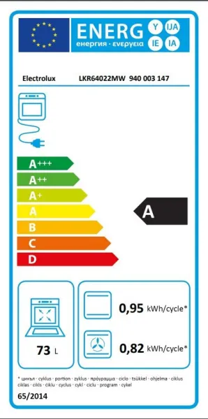 Κουζίνα Ελεύθερη 73lt με Κεραμικές Εστίες Electrolux LKR64022MW