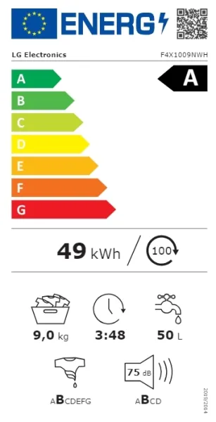 Πλυντήριο Ρούχων LG F4X1009NWH 9kg με Τεχνολογία Ατμού 1400 Στροφές 