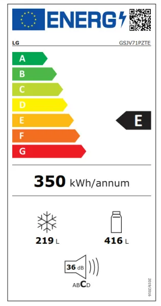 Ψυγείο Ντουλάπα LG GSJV71PZTE 632lt Total NoFrost 