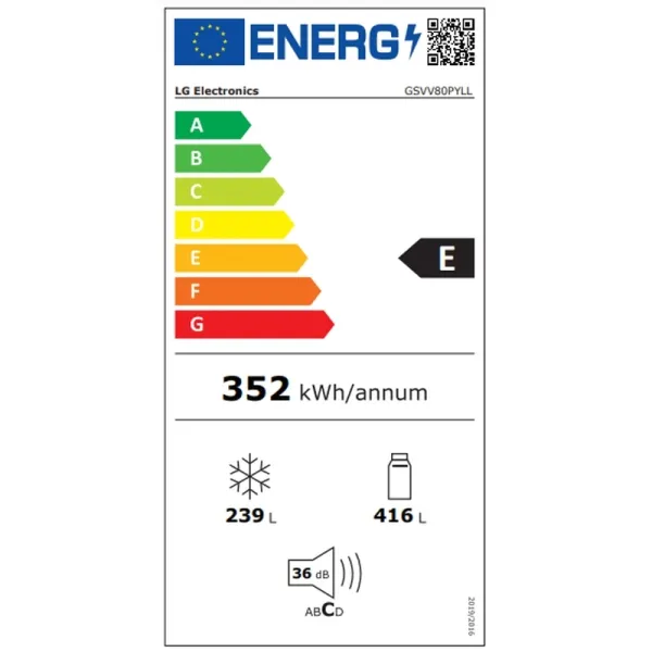 Ψυγείο Ντουλάπα LG GSVV80PYLL 655lt NoFrost 