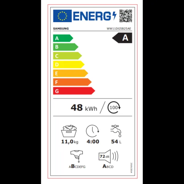 Πλυντήριο Ρούχων Samsung WW11DG5B25AELE 11kg 1400 Στροφές 