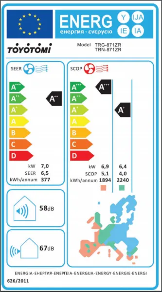 Κλιματιστικό Toyotomi TRN/TRG 871ZR 24.000 BTU A++/A+++ Inventer με Ιονιστή και WiFi