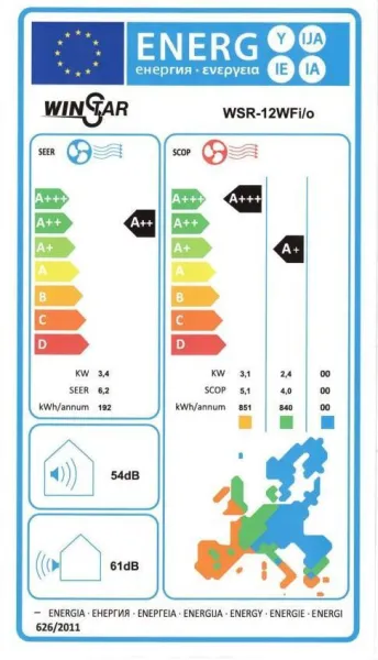 Κλιματιστικό Winstar WSR-12WFi/12WFo 12000 BTU A++/A+++ Inverter